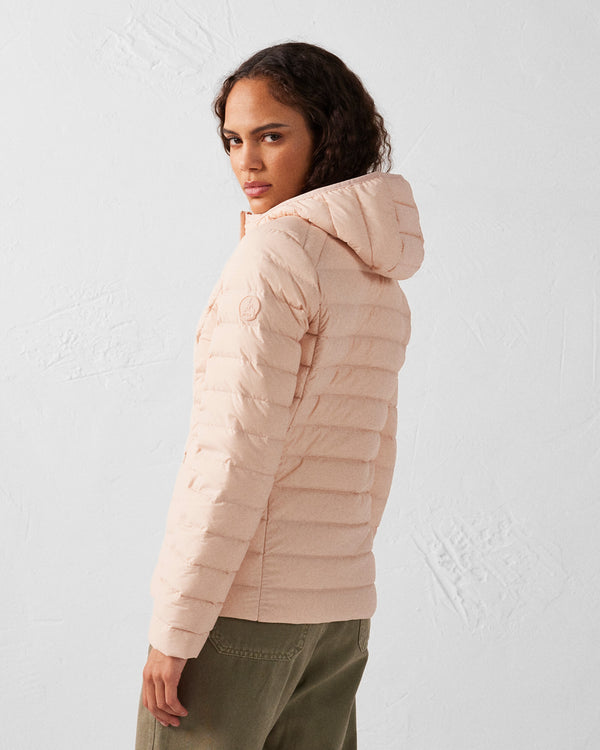 Jott Doudoune à Capuche Stretch Légère Pêche Clair Salma