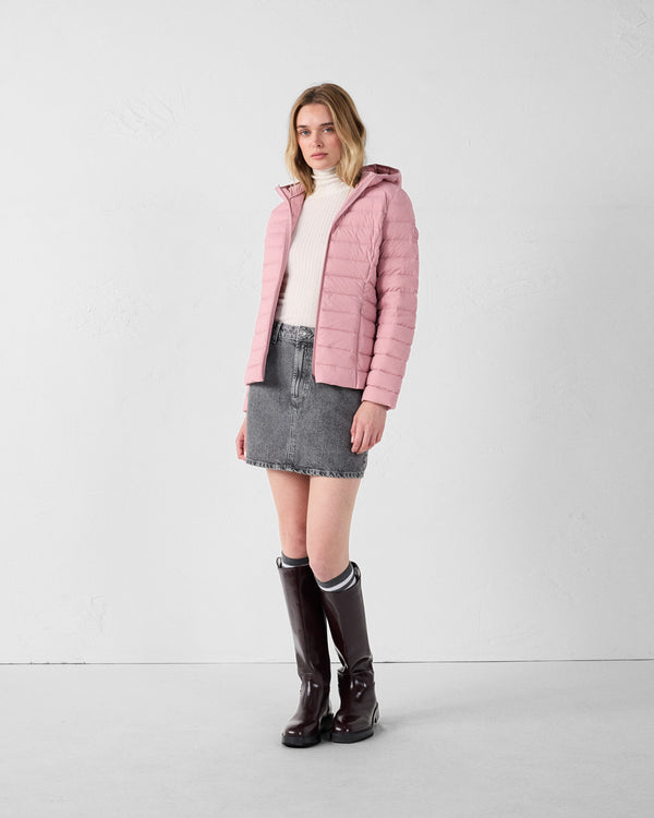 jott Doudoune à capuche stretch légère Rose antique Salma