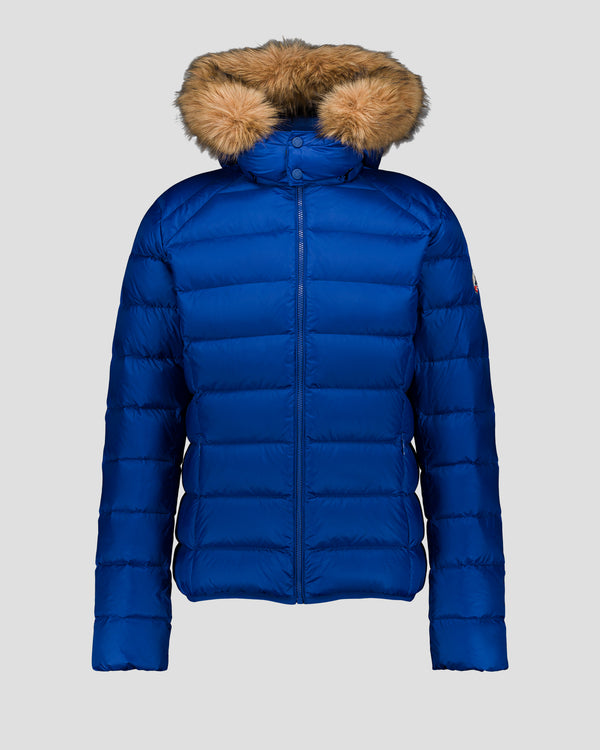 Jott Doudoune Courte à Capuche Bleu Cobalt Prestige