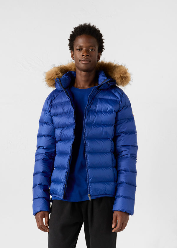 Jott Doudoune Courte à Capuche Bleu Cobalt Prestige
