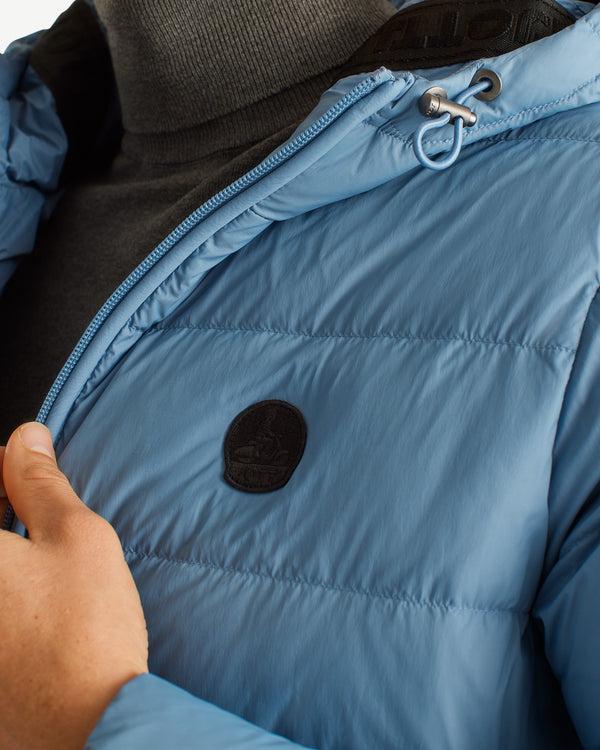 Jott Doudoune Droite à Capuche Bleu Délavé John Ribbon