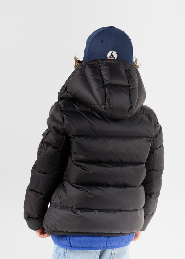 Jott Doudoune Enfant à Capuche Grand Froid Noir Kazan