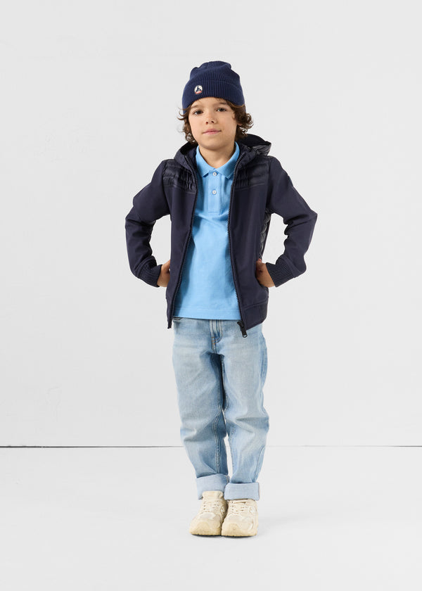Jott Doudoune Enfant Bi-matière Softshell Marine Salto 2.0