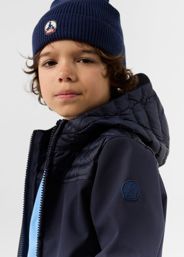 Jott Doudoune Enfant Bi-matière Softshell Marine Salto 2.0