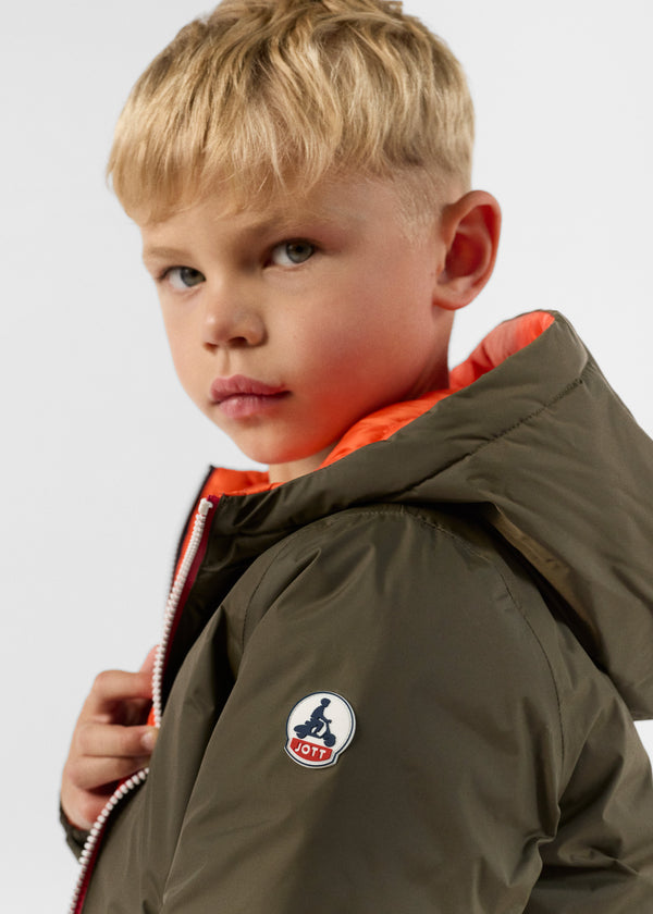 Jott Doudoune Enfant Réversible Army/rouge Feu Sauda