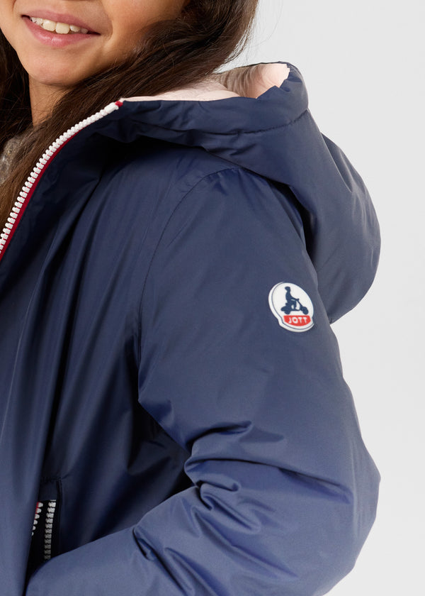 Jott Doudoune Enfant Réversible Marine/rose Pétale Sauda