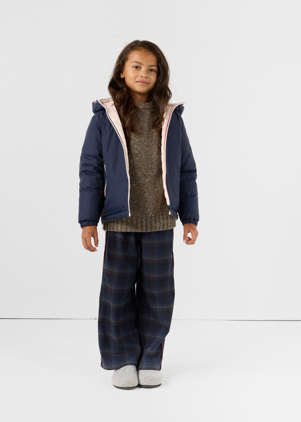 jott Doudoune enfant réversible Marine/rose pétale Sauda