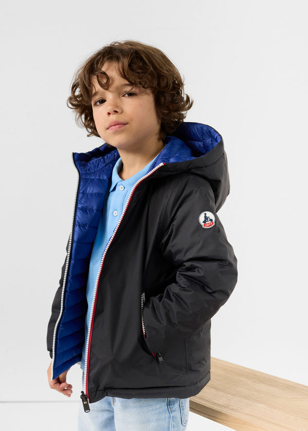Jott Doudoune Enfant Réversible Noir/bleu Cobalt Sauda
