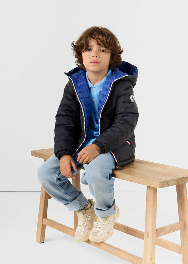 jott Doudoune enfant réversible Noir/bleu cobalt Sauda