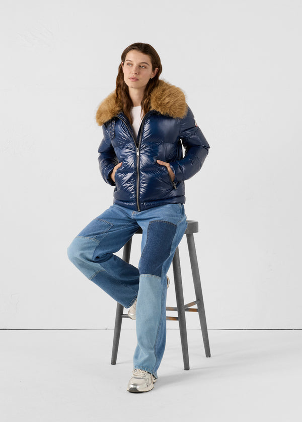 Jott Doudoune Grand Froid Fausse Fourrure Marine Nevada Shiny