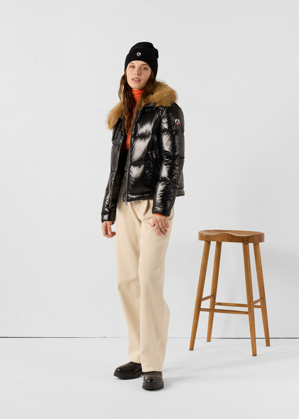 Jott Doudoune Grand Froid Fausse Fourrure Noir Nevada Shiny