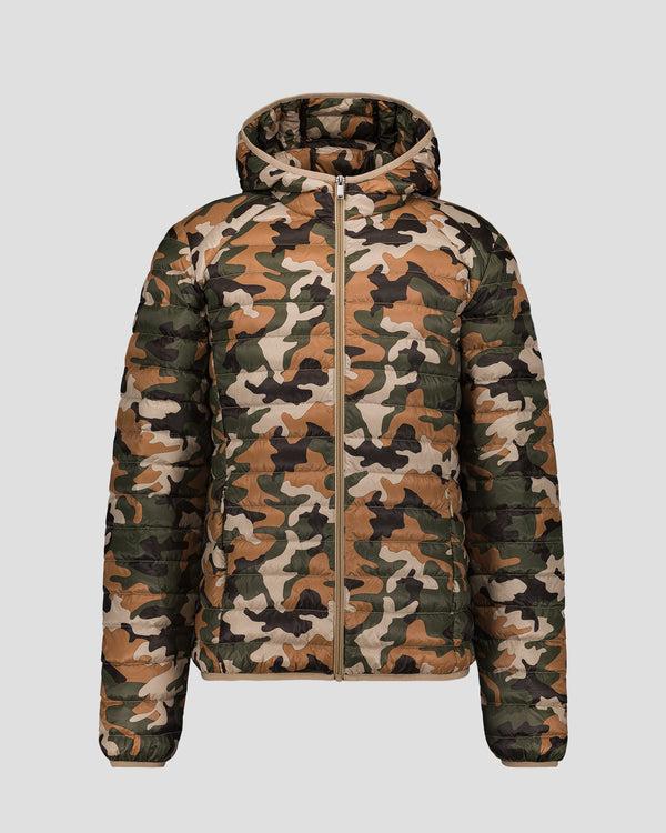 Jott Doudoune Légère à Capuche Camo Sucre Roux Nico Print