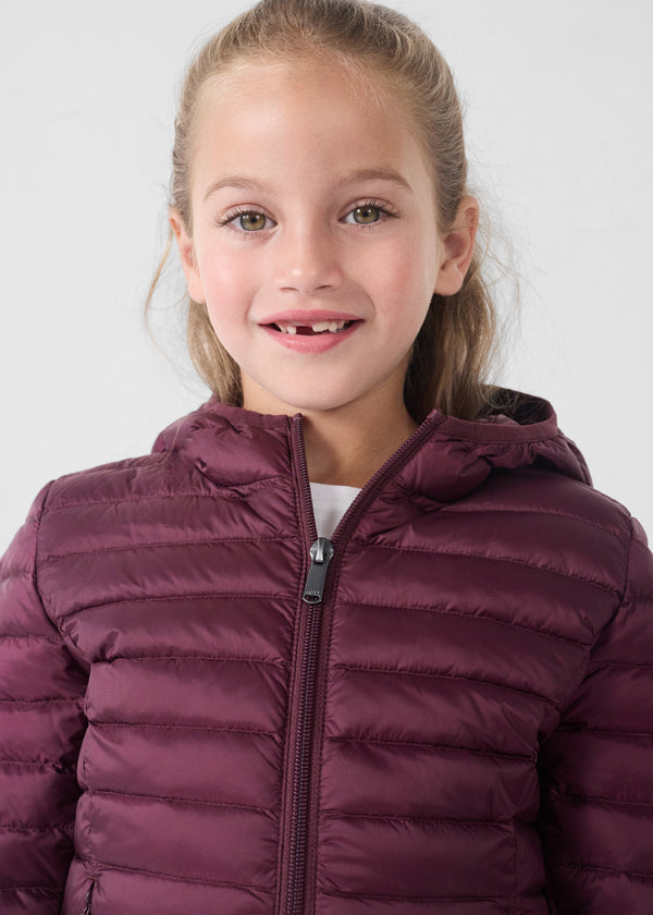 Jott Doudoune Légère à Capuche Enfant Cerise Noire Carla