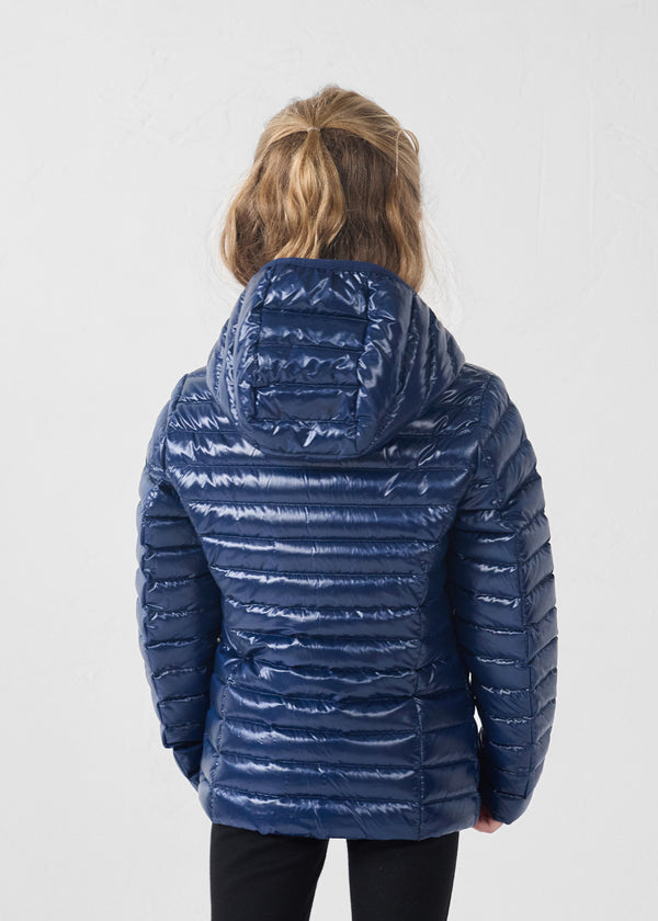 Jott Doudoune Légère à Capuche Enfant Marine Carla Shiny