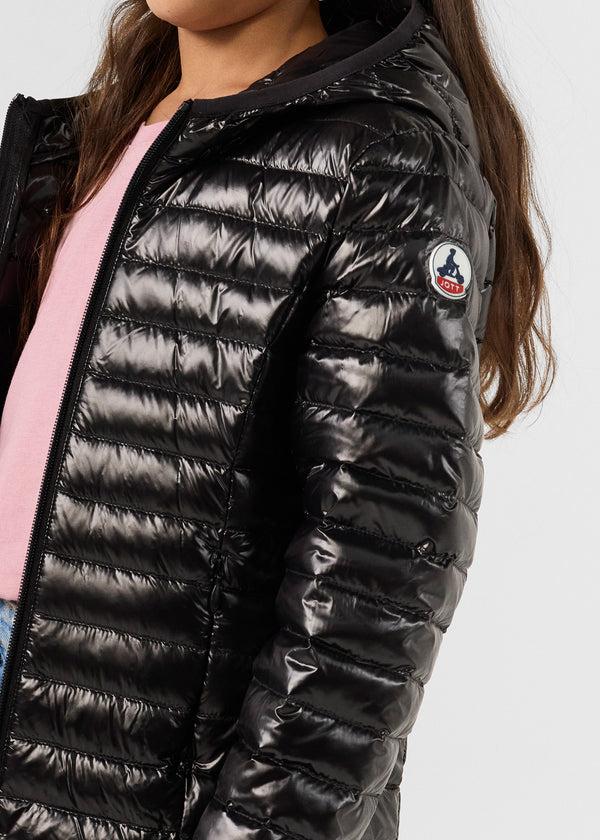 Jott Doudoune Légère à Capuche Enfant Noir Carla Shiny