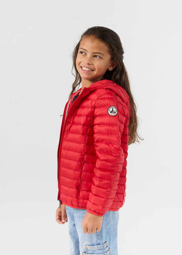 Jott Doudoune Légère à Capuche Enfant Rouge Carmin Hugo