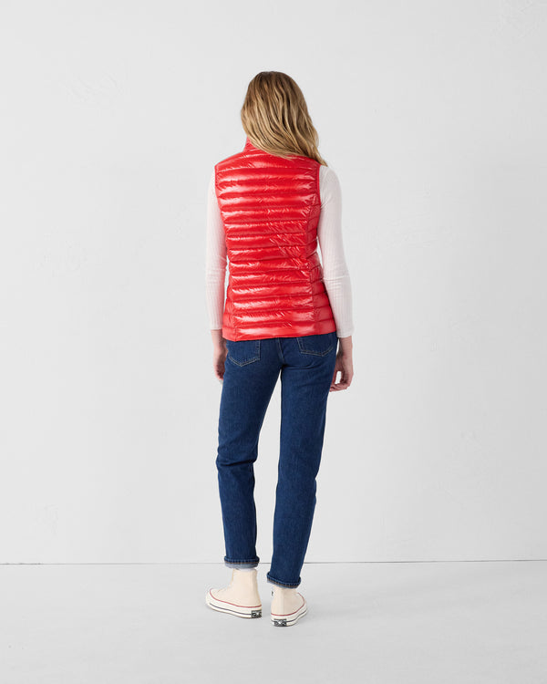 Jott Doudoune Légère Sans Manches Rouge Carmin Seda Shiny