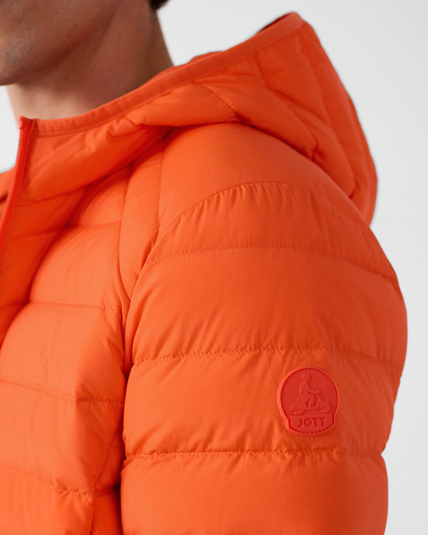 Jott Doudoune Légère Stretch à Capuche Rouge Feu Frantz