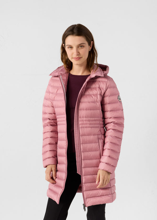 Jott Doudoune Longue à Capuche Rose Antique Vero 2.0