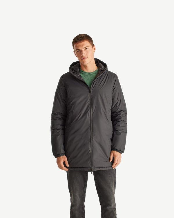 jott Doudoune longue réversible à capuche Noir Amsterdam 2.0