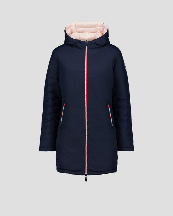 Jott Doudoune Longue Réversible Marine/rose Pétale Verone