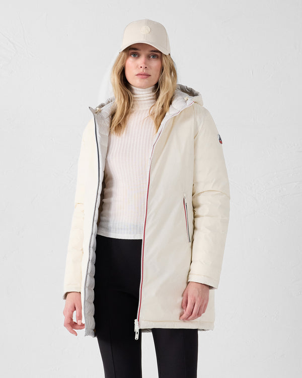 jott Doudoune longue réversible Naturel/gris glace Verone