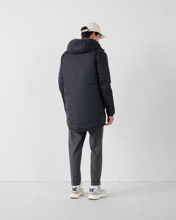 Jott Doudoune Longue Réversible Noir/bleu Cobalt Assen