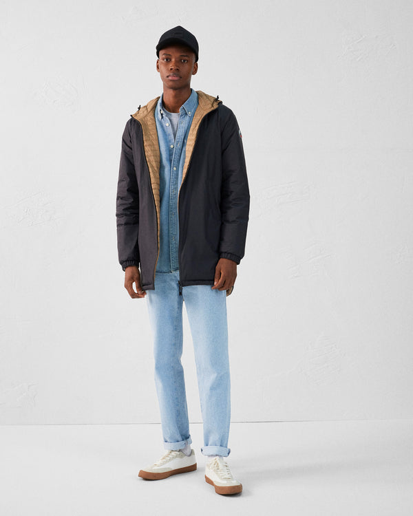 Jott Doudoune Longue Ultralégère Réversible Noir/Fauve Morrison