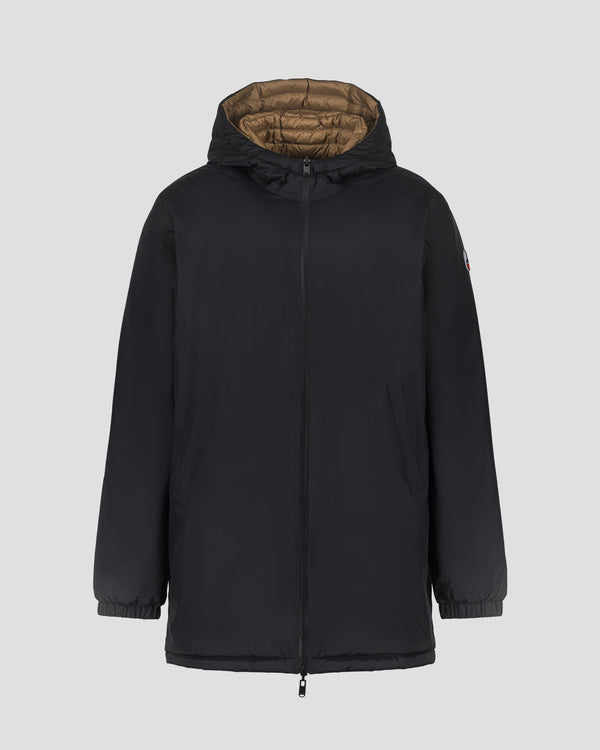 Jott Doudoune Longue Ultralégère Réversible Noir/Fauve Morrison