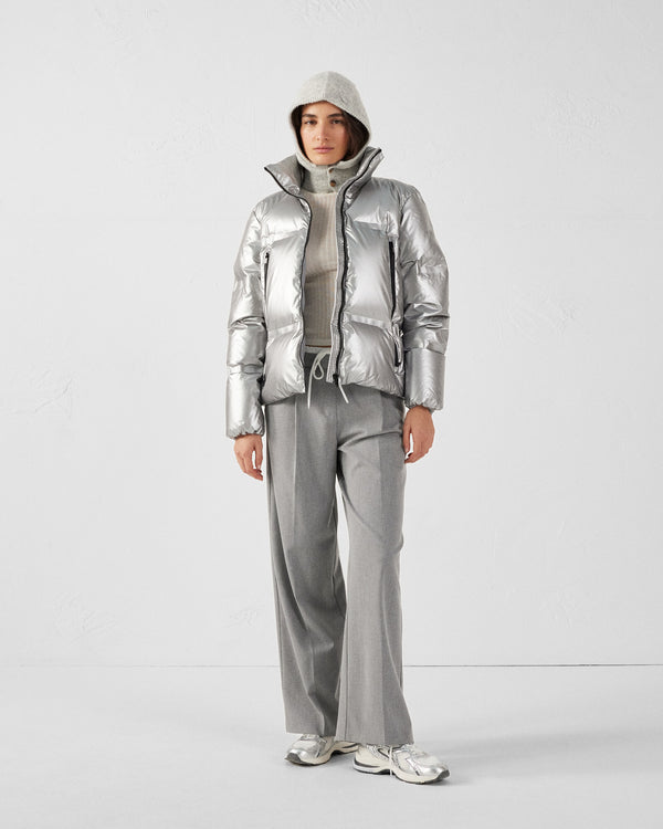 jott Doudoune métallique esprit 'Puffer' Argent Flake