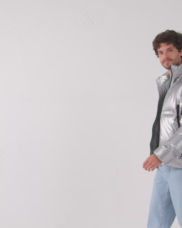 jott Doudoune métallique esprit 'Puffer' Argent Holly