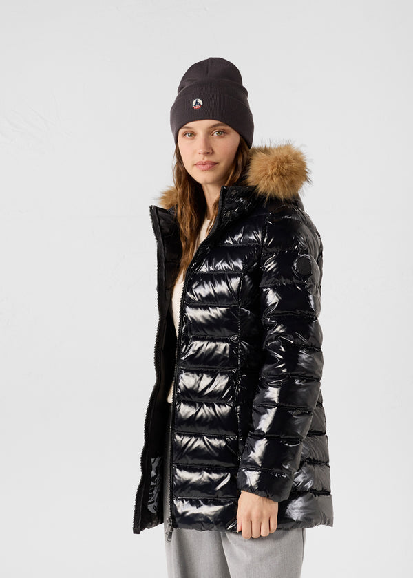 Jott Doudoune Mi-longue Grand Froid Noir Perle Laquée
