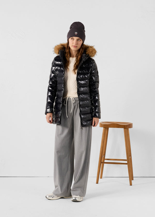 jott Doudoune mi-longue Grand Froid Noir Perle laquée