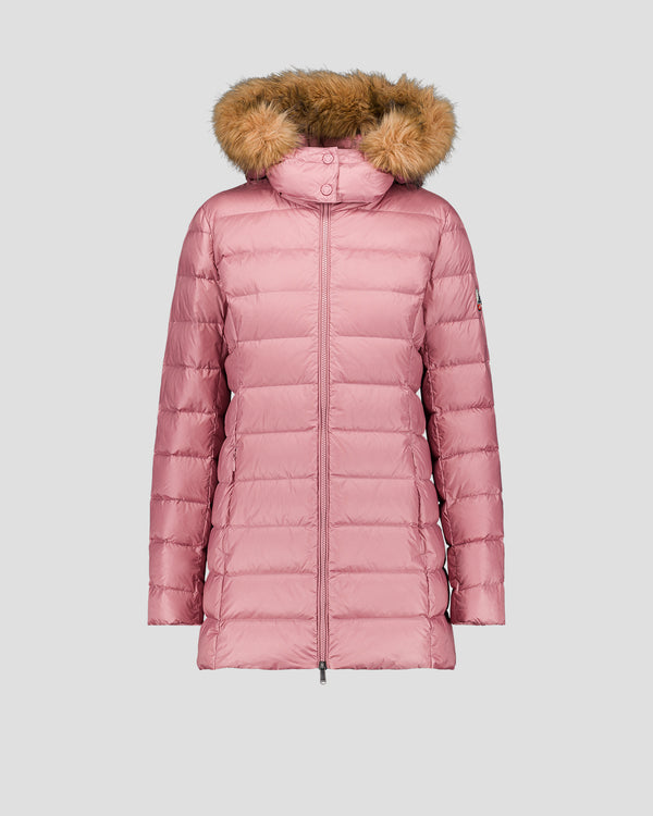 Jott Doudoune Mi-longue Grand Froid Rose Antique Perle