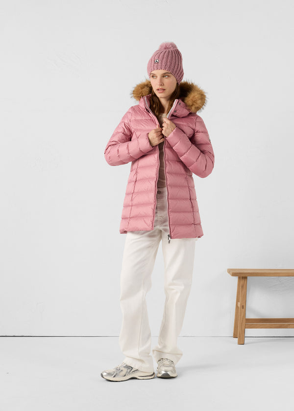 Jott Doudoune Mi-longue Grand Froid Rose Antique Perle