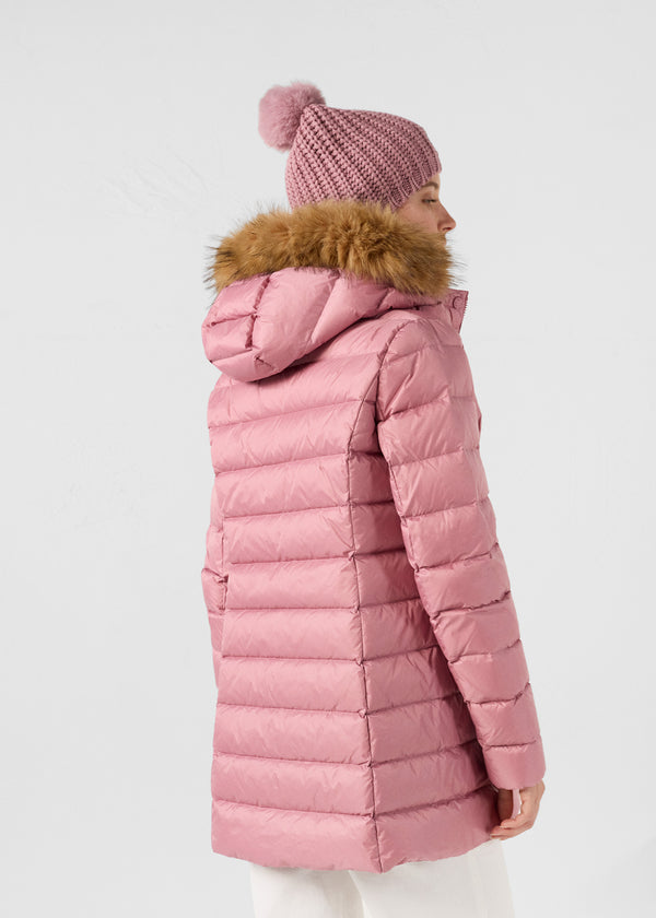 Jott Doudoune Mi-longue Grand Froid Rose Antique Perle