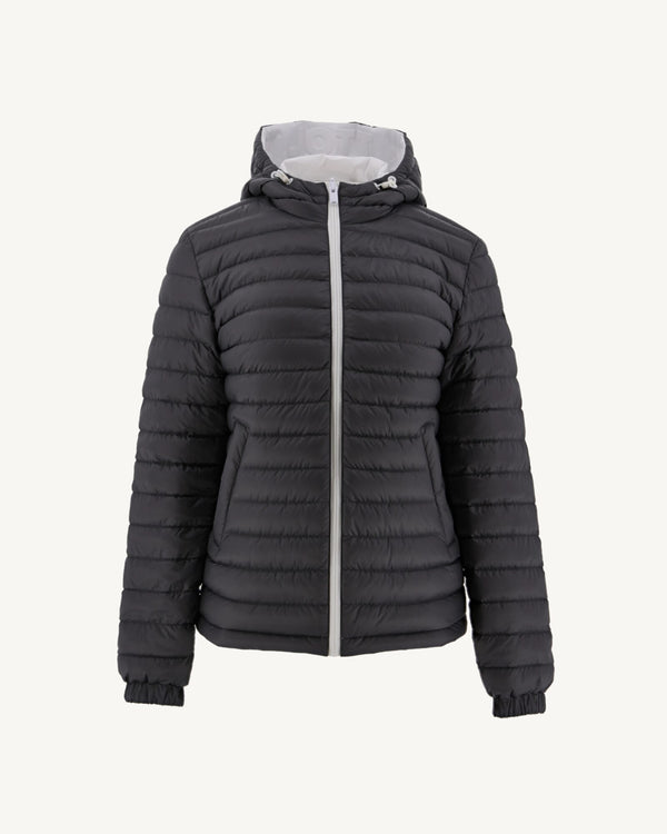 Jott Doudoune Réversible à Capuche Blanc/Anthracite Vienne