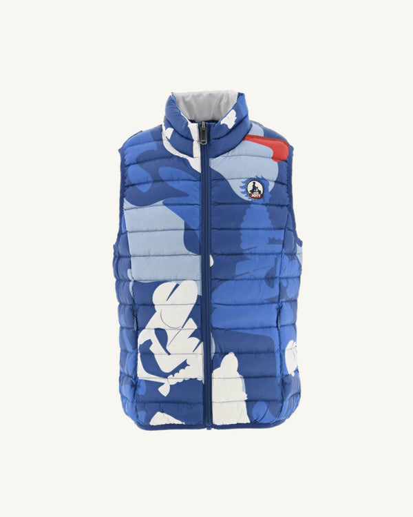 jott Doudoune sans manches imprimé Camo dark denim enfant Zoe