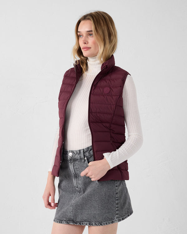 Jott Doudoune Sans Manches Stretch Cerise Noir Grenada