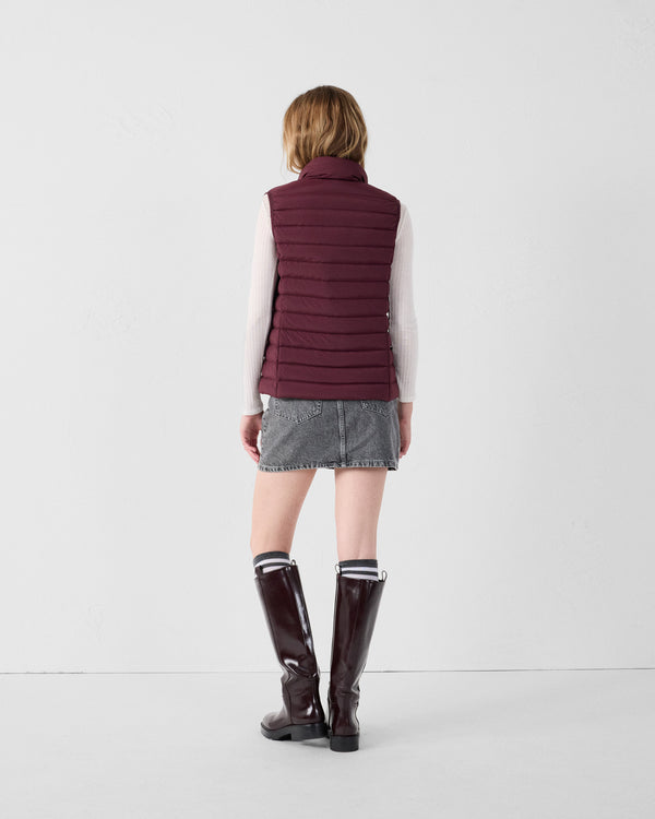 Jott Doudoune Sans Manches Stretch Cerise Noir Grenada