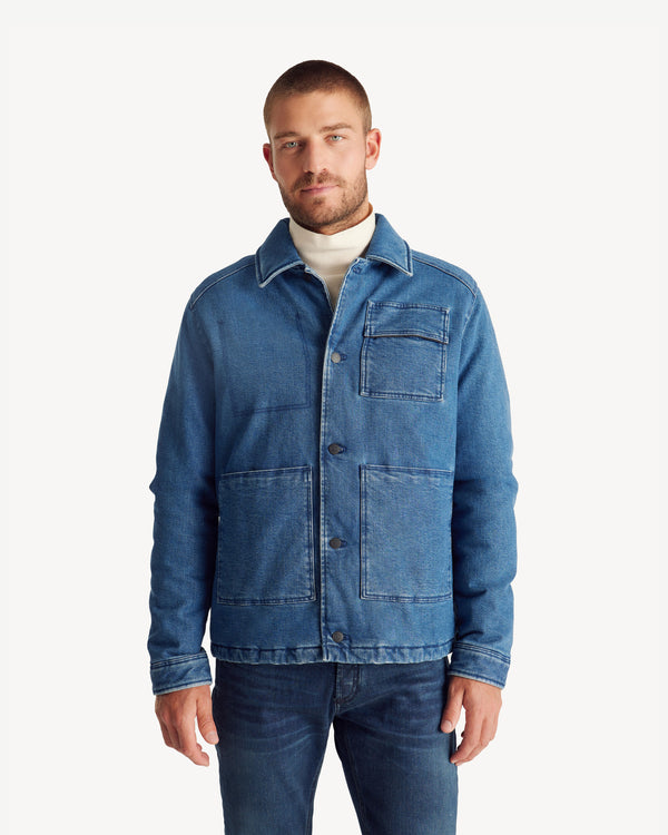 Jott Doudoune Surchemise Dark Denim Jeans Travail Worker JOTT X DENHAM