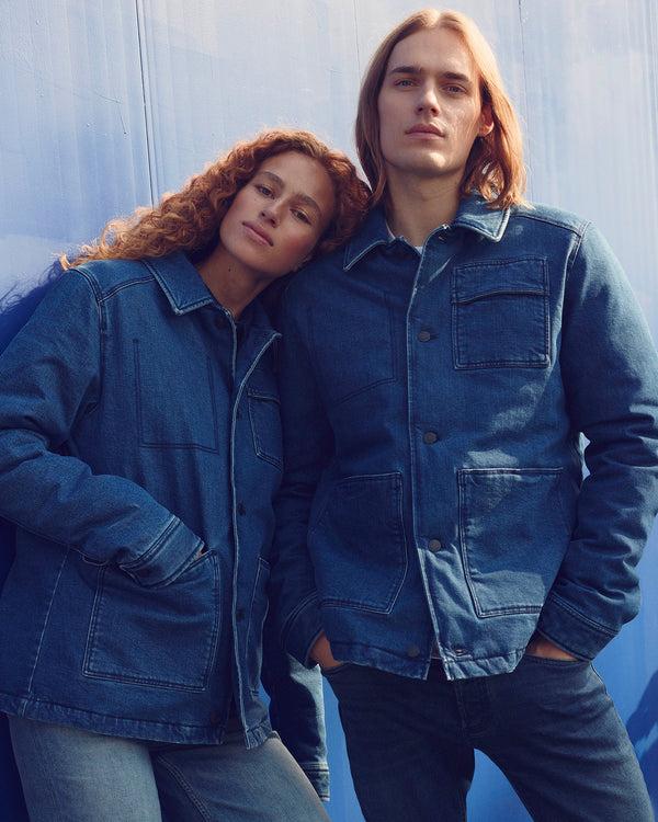 jott Doudoune surchemise Dark denim jeans Travail Worker JOTT x DENHAM