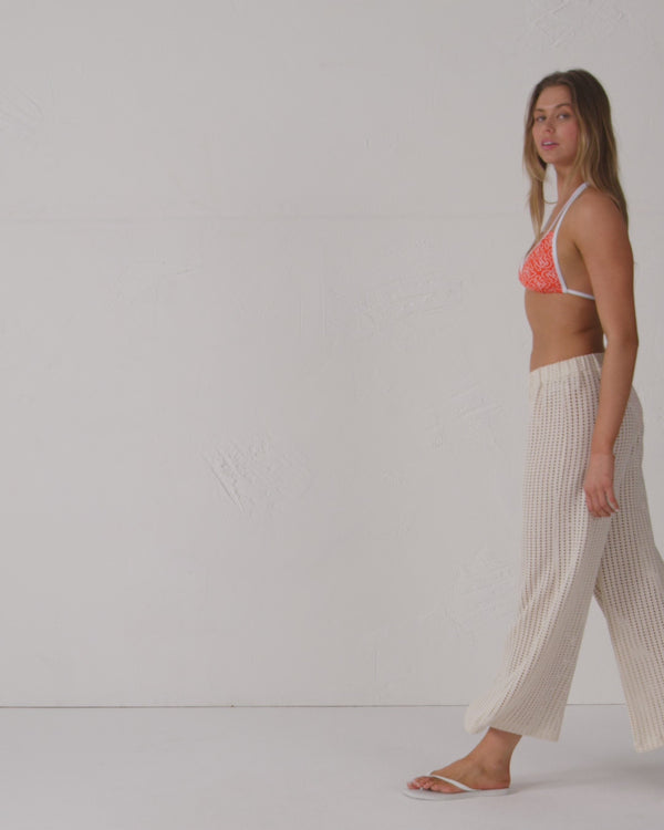 Jott Haut De Maillot De Bain Triangle Mono Rouge Feu Maddie Monogram Top