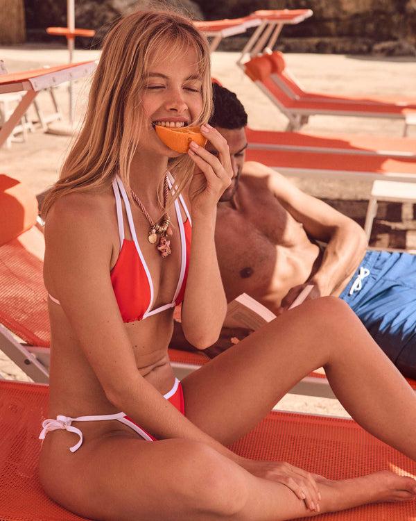 Jott Haut De Maillot De Bain Triangle Rouge Feu Maddie Top