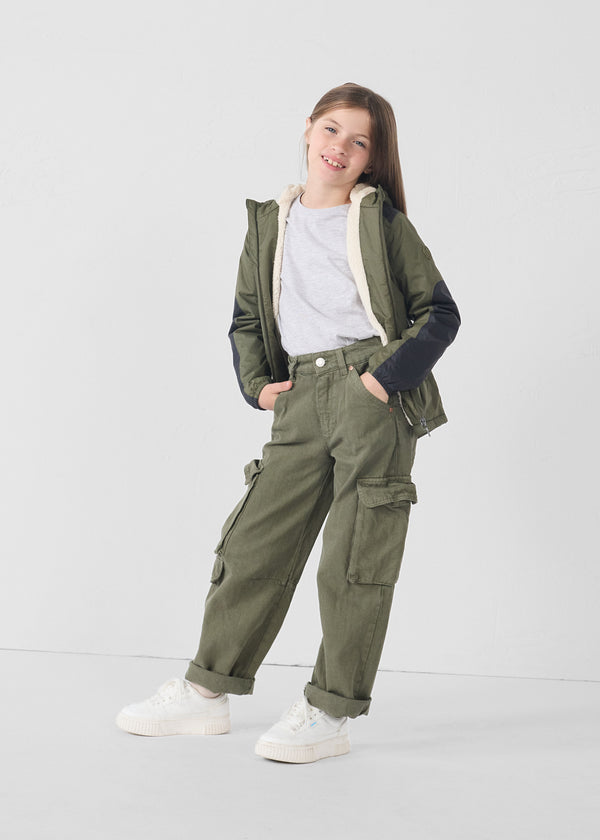 jott Imperméable enfant à capuche sherpa Army Lag sherpa