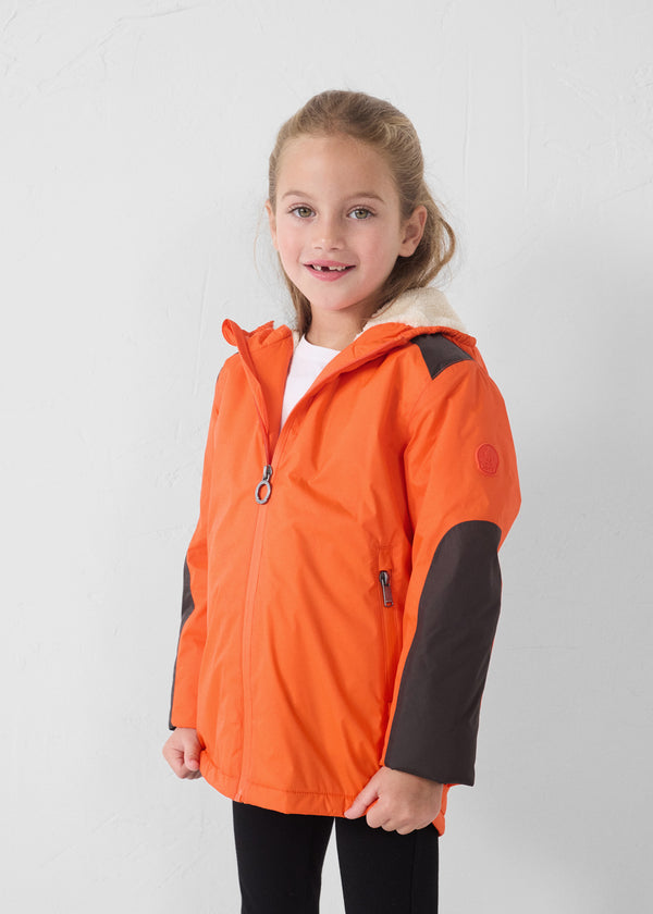 Jott Imperméable Enfant à Capuche Sherpa Rouge Feu Lag Sherpa