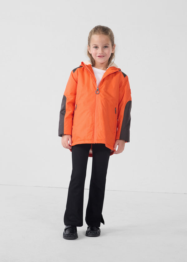 jott Imperméable enfant à capuche sherpa Rouge feu Lag sherpa