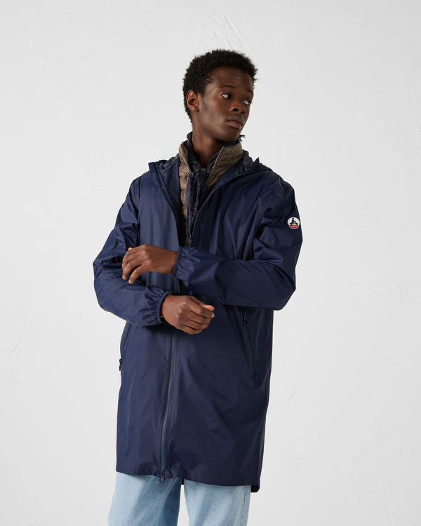 Jott Imperméable Long à Capuche Paquetable Marine Oban