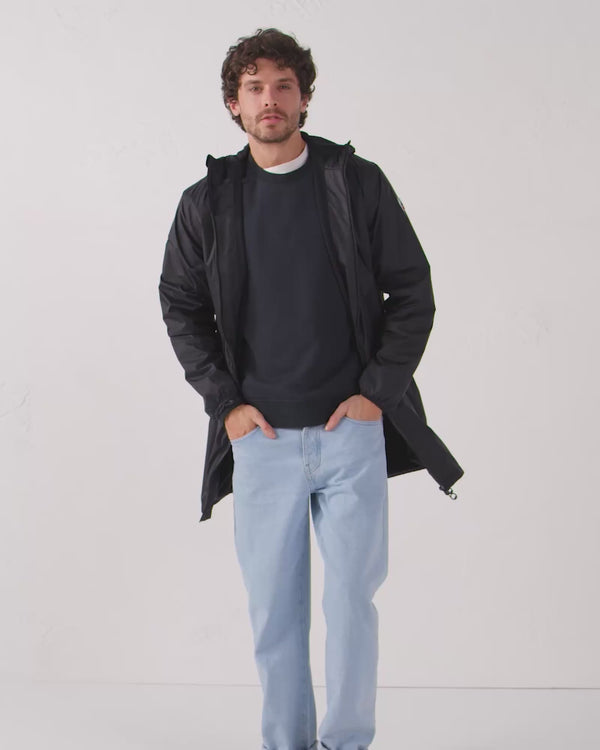 jott Imperméable long à capuche paquetable Noir Oban