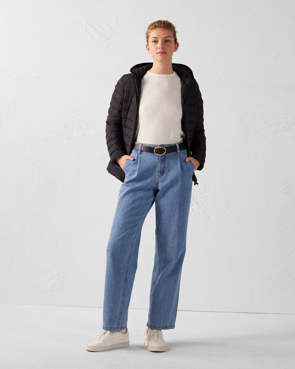 Jott Doudoune à Capuche Stretch Légère Noir Salma